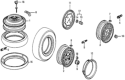 Diagram for 1984 Honda Prelude Wheel Cover - 44733-SB0-900