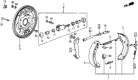 Diagram for Honda Civic Parking Brake Shoe - 43053-SB6-505