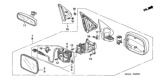 Diagram for Honda CR-V Mirror Actuator - 76210-SCA-G01