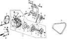 Diagram for 1985 Honda CRX Drive Belt & V Belt - 38920-PE1-711