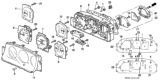 Diagram for 1992 Honda Civic Gauge Trim - 78155-SR3-A01