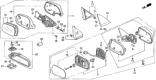 Diagram for 1993 Honda Accord Mirror Cover - 76201-SM4-A25ZN