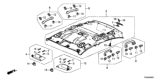 Diagram for 2014 Honda Civic Sun Visor Clip - 88217-TR0-A01ZN