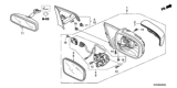 Diagram for 2005 Honda Accord Hybrid Mirror Cover - 76201-SDC-A11YB