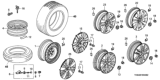 Diagram for Honda Wheel Cover - 44733-TK8-A10