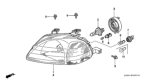 Diagram for 1997 Honda Civic Headlight - 33151-S01-A01