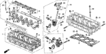 Diagram for 1997 Honda Del Sol Cylinder Head Gasket - 12251-P2J-004