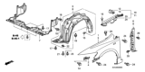 Diagram for 2008 Honda Civic Fender - 60211-SVA-A90ZZ