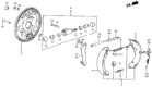 Diagram for Honda CRX Brake Shoe Set - 064B3-SB2-601