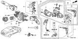 Diagram for Honda Civic Ignition Lock Cylinder - 06350-SVA-A31