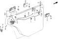 Diagram for 1985 Honda Civic Rear Passenger Door Handle Latch - 76410-SB6-023