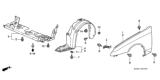 Diagram for 1998 Honda Prelude Fender - 60211-S30-A90ZZ