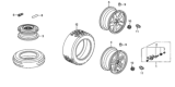 Diagram for 2008 Honda Pilot Spare Wheel - 42700-S9V-A91