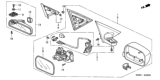 Diagram for Honda Civic Mirror Actuator - 76210-S5A-J11