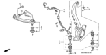 Diagram for 1998 Honda Prelude Control Arm - 51450-S30-N21