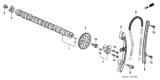 Diagram for Honda Civic Timing Chain Tensioner - 14510-PWA-004