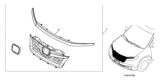 Diagram for Honda Ridgeline Grille - 08F21-T6Z-100