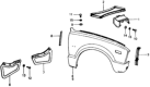 Diagram for 1978 Honda Civic Fender - 01612-634-670ZZ