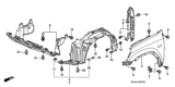 Diagram for Honda CR-V Wheelhouse - 74100-S9A-000