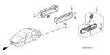 Diagram for 2002 Honda Accord Side Marker Light - 33656-S82-A01