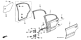 Diagram for 2000 Honda Civic Weather Strip - 72810-S04-023