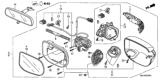 Diagram for Honda Civic Mirror Actuator - 76210-SNB-N01