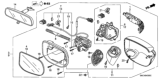 Diagram for 2010 Honda Civic Mirror Actuator - 76210-SNB-N01