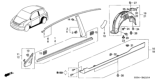 Diagram for 2002 Honda Civic Door Moldings - 72450-S5S-E01