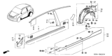 Diagram for 2005 Honda Civic Door Moldings - 72410-S5S-E01