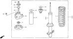 Diagram for Honda Prelude Shock Absorber - 51606-SS0-902