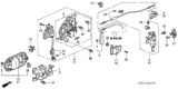 Diagram for 2001 Honda Odyssey Rear Passenger Door Handle Latch - 72650-S0X-A02