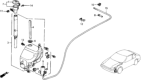 Diagram for 1991 Honda Prelude Washer Reservoir - 76801-SF1-003