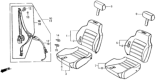 Diagram for Honda CRX Seat Belt Buckle - 04813-SB2-A05ZC