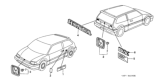 Diagram for 1989 Honda Civic Emblem - 75723-SH3-A01ZA