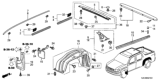 Diagram for Honda Ridgeline Door Moldings - 72450-SJC-A01