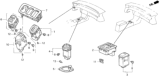 Diagram for 1995 Honda Prelude Hazard Warning Switch - 35510-SS0-013