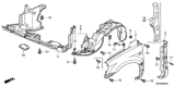 Diagram for 2004 Honda Pilot Fender - 60211-S9V-A90ZZ