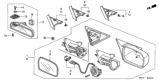 Diagram for 2001 Honda Civic Car Mirror - 76200-S5P-A21ZE