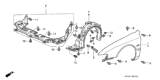 Diagram for 1994 Honda Accord Fender - 60261-SV4-508ZZ