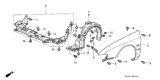 Diagram for 1997 Honda Accord Wheelhouse - 74101-SV4-010