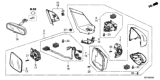 Diagram for Honda CR-Z Mirror Cover - 76205-SZT-G01ZD