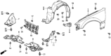 Diagram for Honda CRX Fender - 60211-SH2-A00ZZ