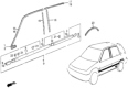 Diagram for 1985 Honda Civic Door Moldings - 75871-SB6-000