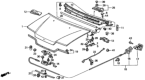 Diagram for 1990 Honda CRX Hood Latch - 74120-SH3-A01