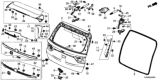 Diagram for Honda Civic Tailgate Latch - 74800-TLA-A01