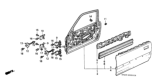 Diagram for Honda CRX Door Panel - 67010-SH2-A00ZZ