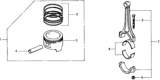 Diagram for 1979 Honda Civic Pistons - 13101-657-030