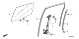 Diagram for Honda CR-V Window Regulator - 72710-SWA-A02