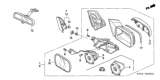 Diagram for Honda Civic Mirror Actuator - 76215-SVA-A11