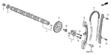 Diagram for Honda Timing Chain Tensioner - 14510-RBJ-004